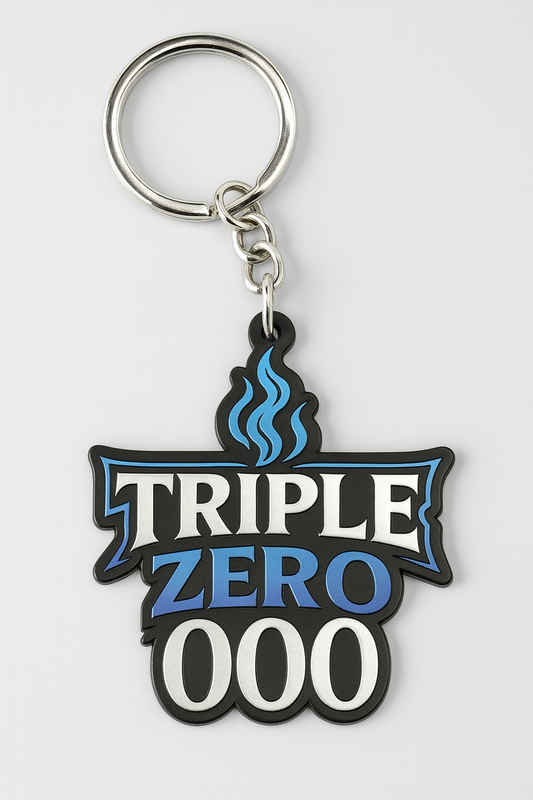 Triple Zero Blue Flame Keychain – Carry the Fire